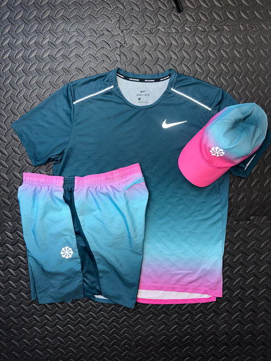 NIKE PINK/BLUE GRADIENT OMBRE MILER 1.0 SET