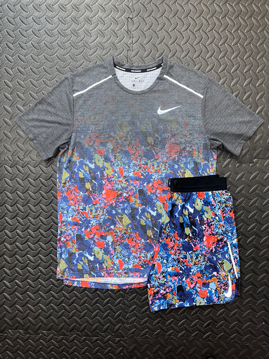 NIKE FLORAL MILER & SHORT SET