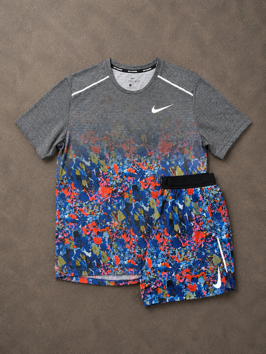 NIKE FLORAL MILER & SHORT SET