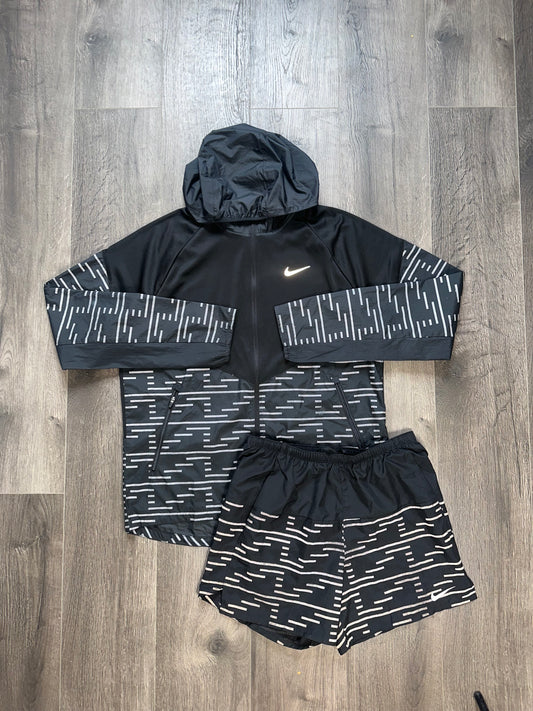 Nike Black Running divison Windrunner & Short Set