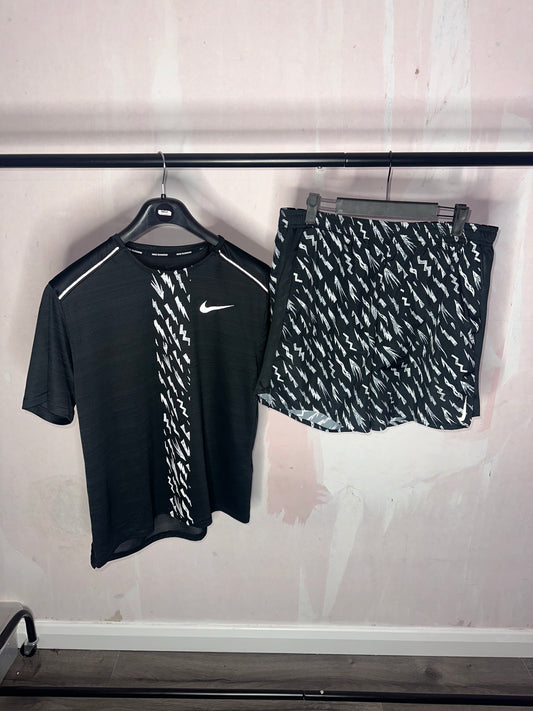 Nike Black Bolt Miler & Short Set